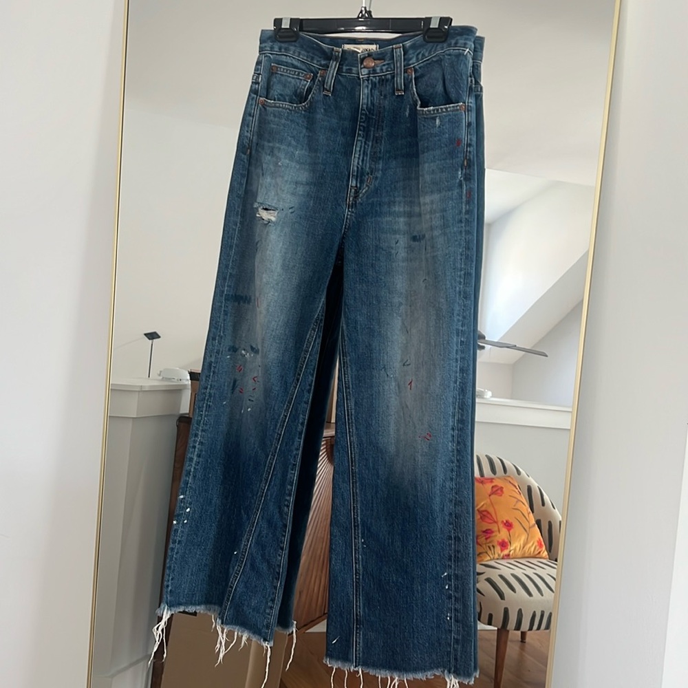 Coolest jeans - River & thread by madewell paint splatter wide leg distressed